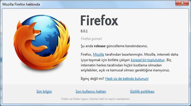 Mozilla Firefox v8.0.1 Final Türkçe (Win/Mac/Linux)